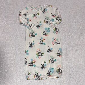 Angel Dear Panda Print Kids Nightgown unisex gender neutral bamboo 0/3m
